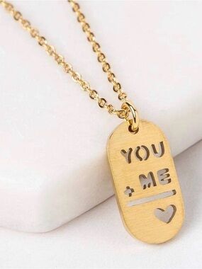 Gold 'You + Me' Pendant Necklace - Women Jewelry